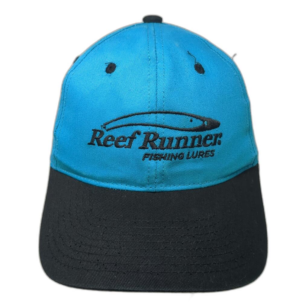 Outdoor Cap Blue OSFM Reef Runner Fishing Lures Contrast Strapback Baseball Hat